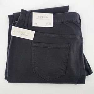 CJ Banks Signature Slimming Women's 22W Petite Black Tapered Leg Mid-Rise Jeans